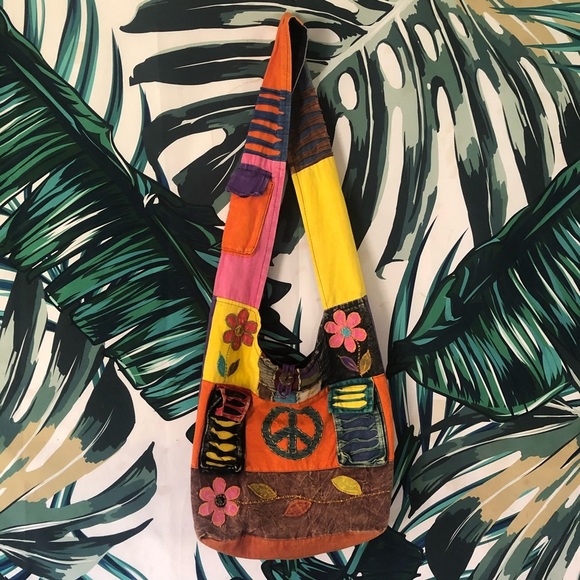 Hippie Handbags - Nepalese Peace Patchwork Embroidered Shoulder Bag